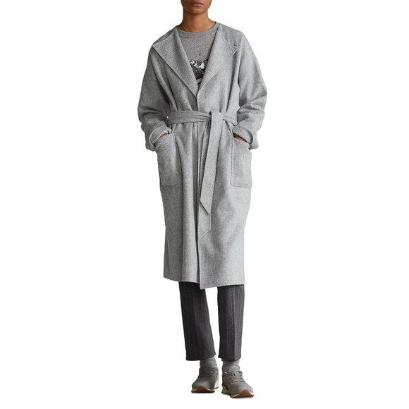 Buy New Polo Ralph Lauren Women's Grey Belted Wrap Coat - Size Small - New - Picture 4 of 5